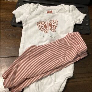 Carter's White and Pink Butterfly Baby Set